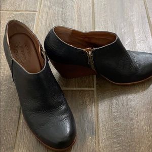 Comfortable leather wedges
